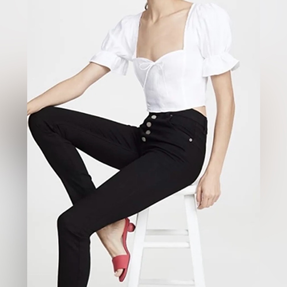 Reformation Cory High & Skinny Jeans, Size 23, Color Black